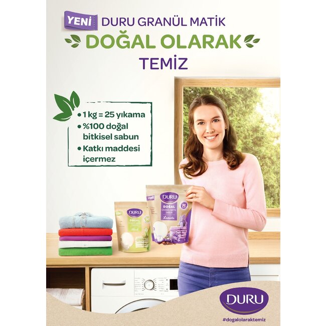 Duru Naturales Granuliertes Waschmaschinen-Seife Lavendel 1 kg – 25 Wäschen