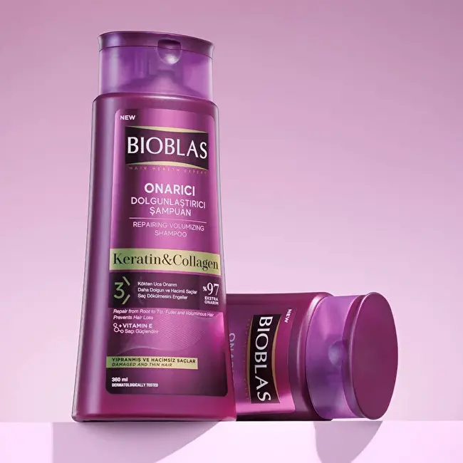 Bioblas Shampooing Collagène + Kératine 360 ml (Pour cheveux faibles et sans vie)