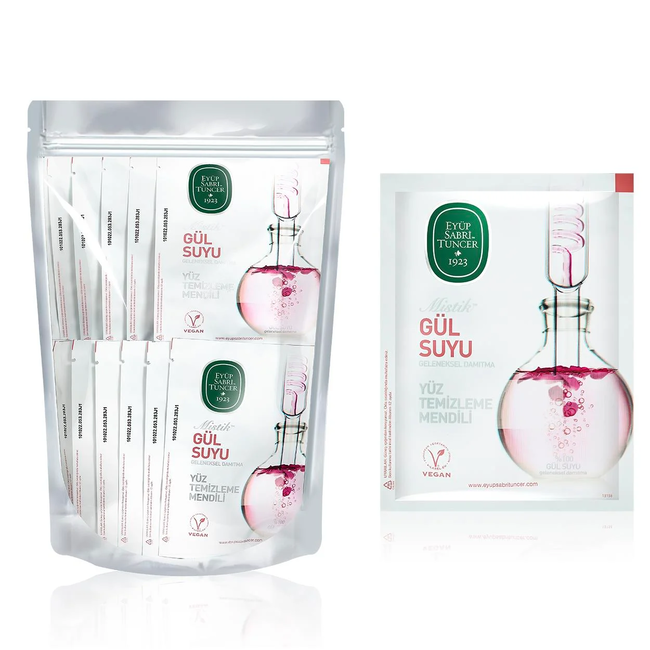 Eyup  Sabri Tuncer Mystisches Rosenwasser Gesichtstücher 30 Stück (Großpackung)