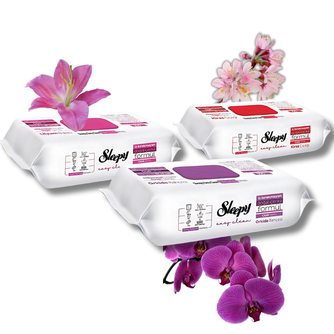 Sleepy Easy Clean Reinigingsdoekjes – Lelie + Orchidee + Kersenbloesem 3x100 (300 Stuks)