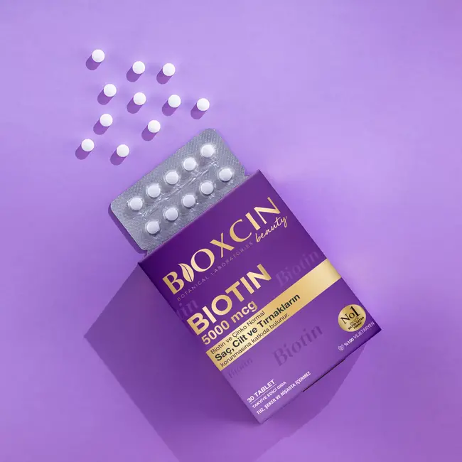 Bioxcin  Biotine 5000 mcg 30 Comprimés (Pour les Cheveux, la Peau et les Ongles)
