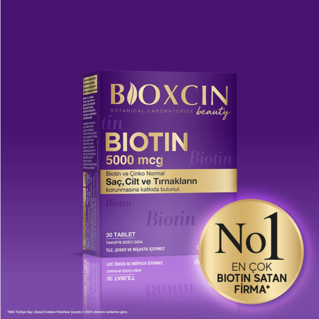 Bioxcin Biotine 5000 mcg 30 Tabletten (Voor Haar, Huid en Nagels)
