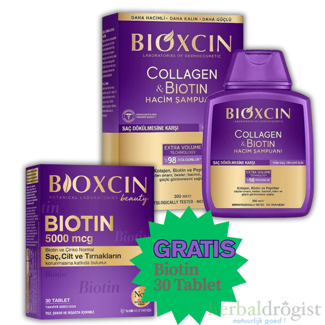 Bioxcin Champú Bioxcin Colágeno & Biotina 300ml + Biotina 5000 mcg 30 Tabletas Gratis