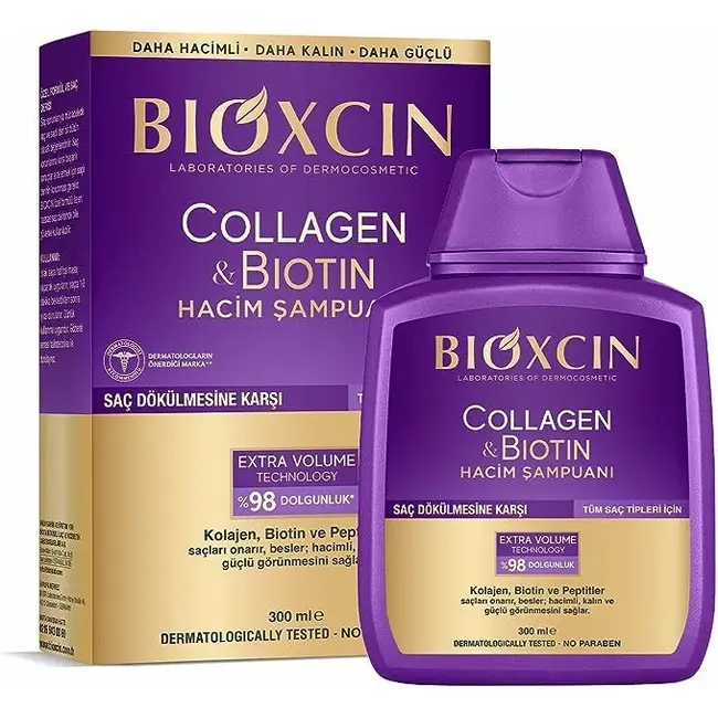 Bioxcin Champú Bioxcin Colágeno & Biotina 300ml + Biotina 5000 mcg 30 Tabletas Gratis