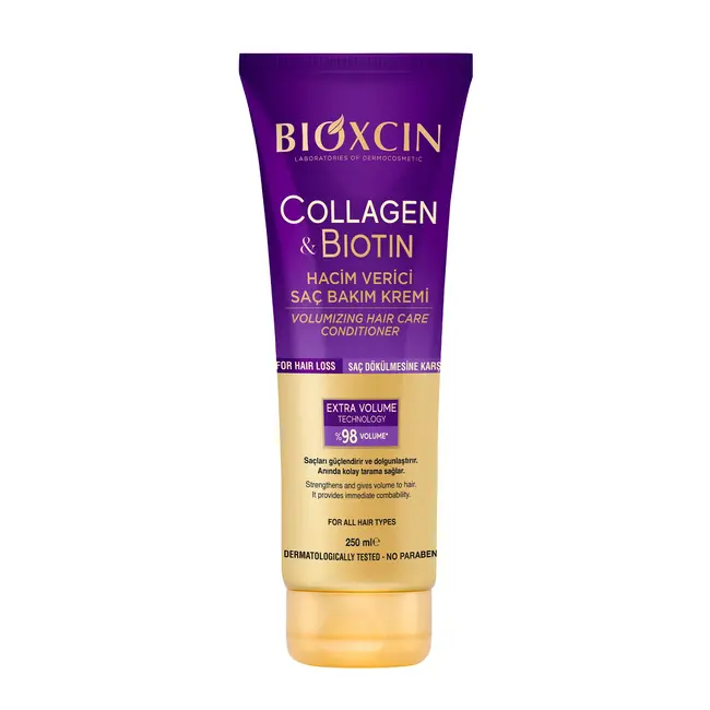 Bioxcin Set de Cuidado Capilar  Colágeno & Biotina – Champú 300 ml, Acondicionador sin Enjuague 100ml , Crema 250ml  y Suero 100ml