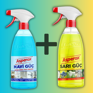 Asperox Asperox Blau Kraft & Gelb Kraft 1 L Reinigungsset – Kalk-, Rost- und Fettentferner