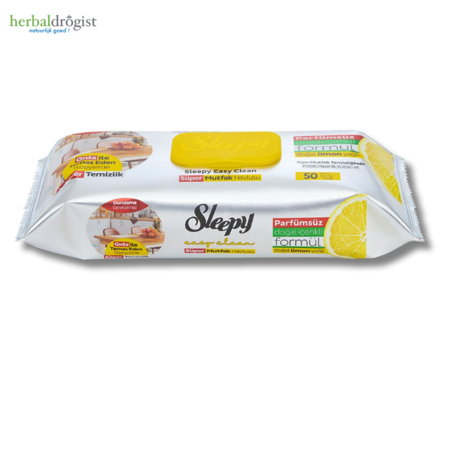 Sleepy Easy Clean Küchenreinigungstücher mit Zitronenöl – 50 Stück