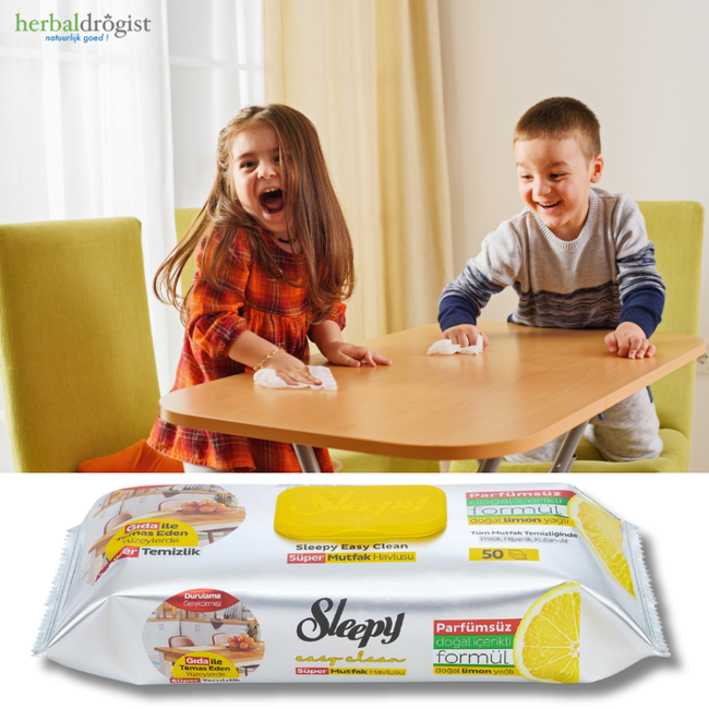 Sleepy Easy Clean Süper Yüzey Temizlik Mutfak Havlusu Limon Yağlı – 50 Yaprak