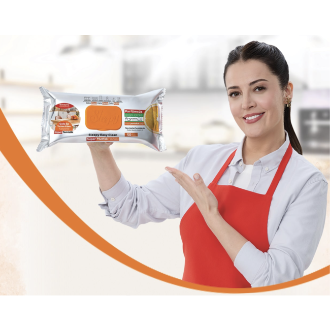 Sleepy Lingettes Nettoyantes Cuisine Easy Clean à l’Huile d’Orange – 50 Feuilles