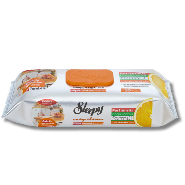 Sleepy Easy Clean Keukenreinigingsdoekjes met Sinaasappelolie – 50 Doekjes
