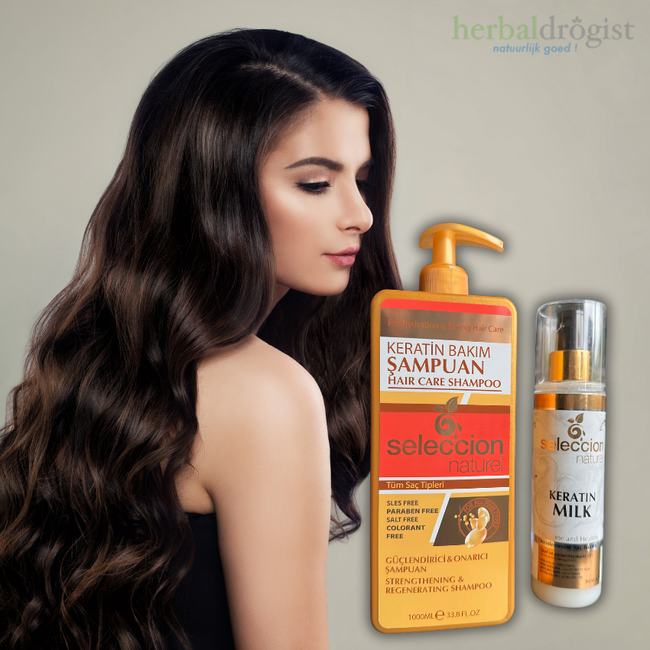 Seleccion Naturel Le Shampooing à la Kératine 1000 ml + Keratin Milk 200 ml