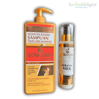 Seleccion Naturel Keratine Shampoo 1000 ml + Gratis Keratin Milk 200 ml