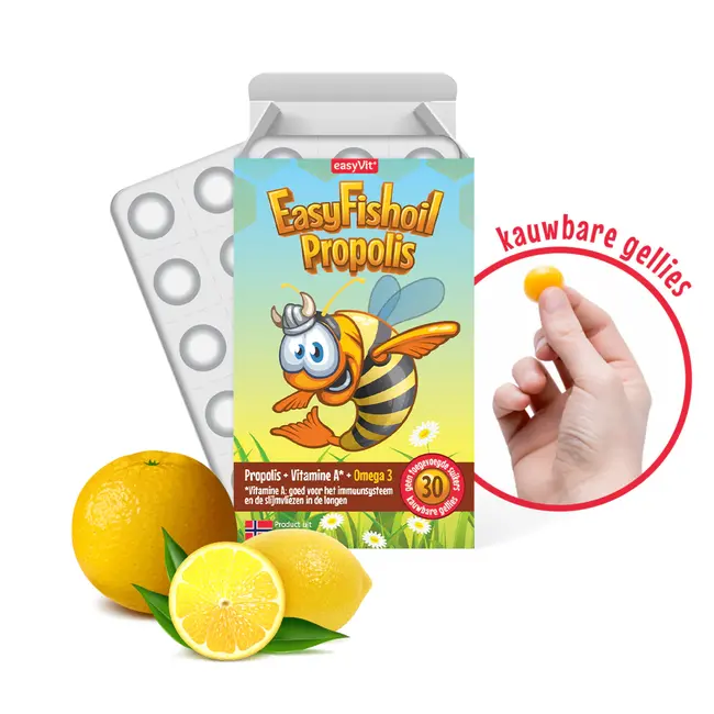 EasyVit-EasyFishOil EasyFishoil Gummy Propolis - Saveur Miel 30ST (Certifié Halal)