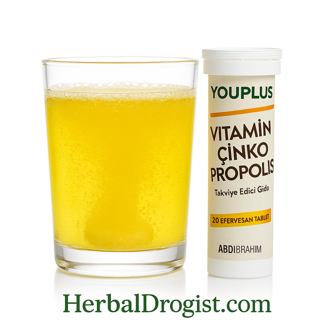 YouPlus Vitamina C, Zinc y Própolis – 20 comprimidos efervescentes