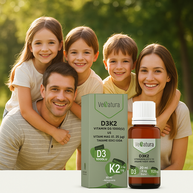 VeNatura D3K2 Drops 20 ml – Vitamin D3 (1000 IU) & K2 (MK-7)