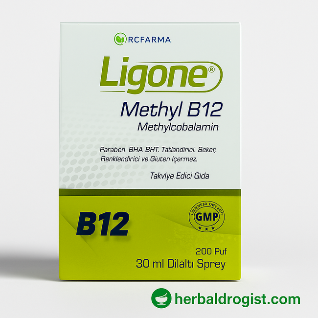 RCFarma Ligone Methyl B12 Dilaltı Sprey 30 ml – Metilkobalamin İçerikli B12 Takviyesi