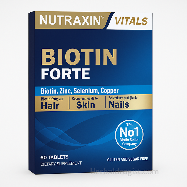 Nutraxin   Biotin Forte 60 Comprimidos – Para un Cabello y Piel Radiantes