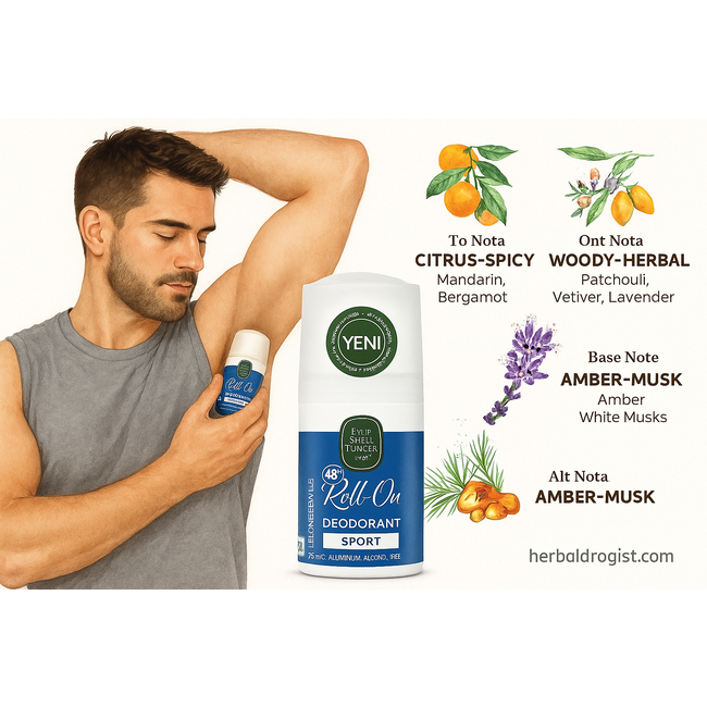 Eyup  Sabri Tuncer  Sport - Erkek Roll-On Deodorant 75 ml | Alüminyum ve Alkolsüz, Vegan