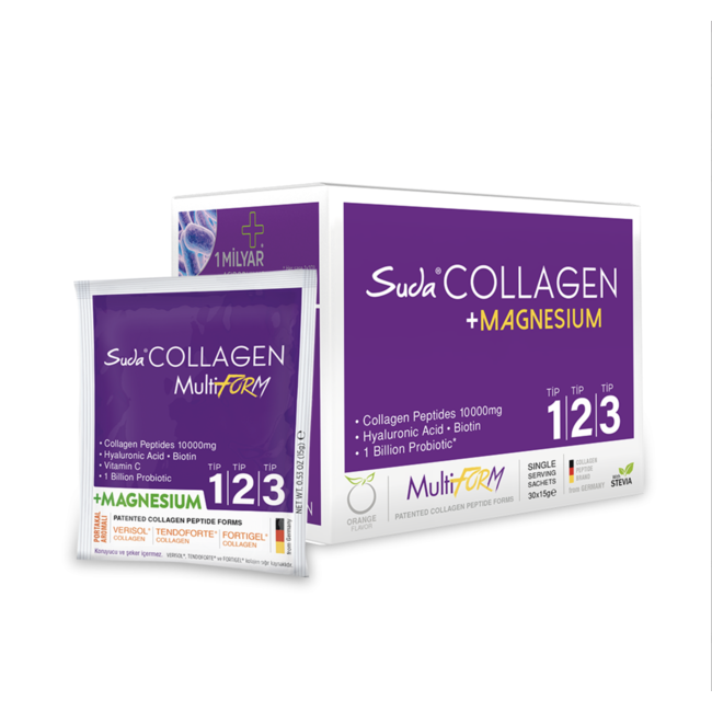 Suda   Collagène Multiforme type 123 + Magnésium 15g 30 Sachets