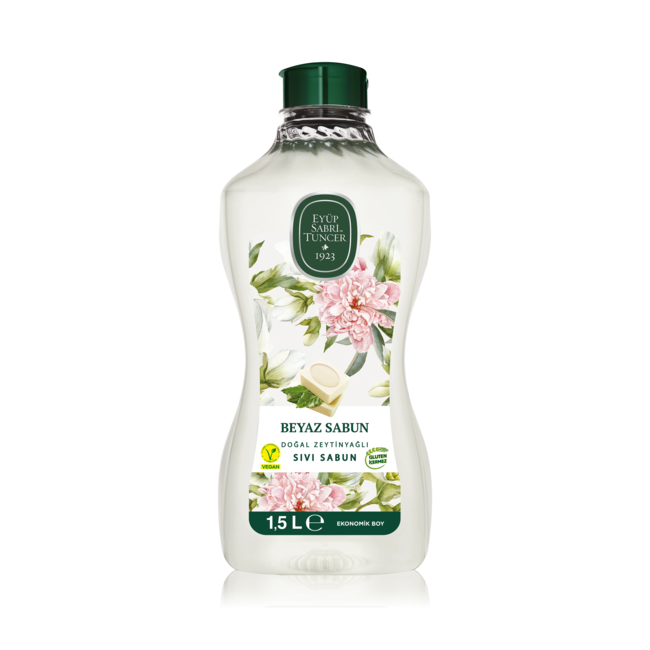 Eyup  Sabri Tuncer  Jabón Líquido Natural con Aceite de Oliva Aroma Jabón Blanco 1,5 L – Recarga Ecológica