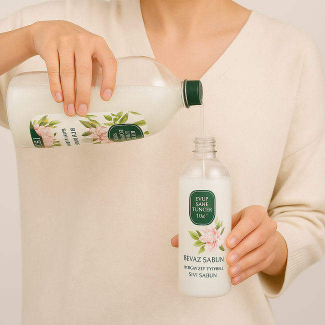 Eyup  Sabri Tuncer  Jabón Líquido Natural con Aceite de Oliva Aroma Jabón Blanco 1,5 L – Recarga Ecológica