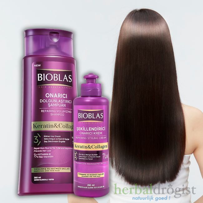 Bioblas Keratine & Collageen Herstel Shampoo + Stylingcrème Set