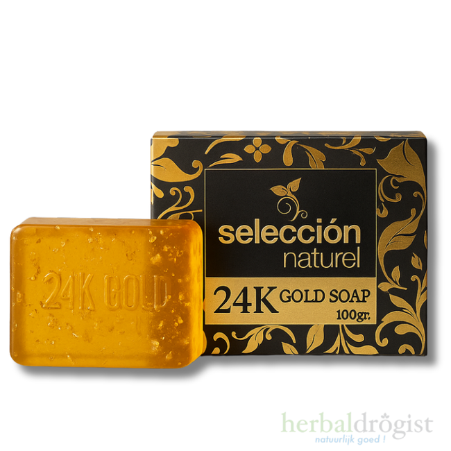 Seleccion Naturel Naturel 24K Altın Sabun – 100 g – Işıltılı ve Genç Görünen Bir Cilt İçin