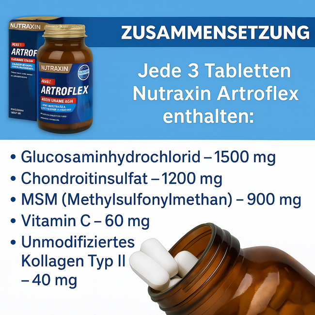 Nutraxin   Artroflex Hya-C-II 90 Comprimés + Gel de Soin Articulaire Offert – Pack de Soutien Articulaire