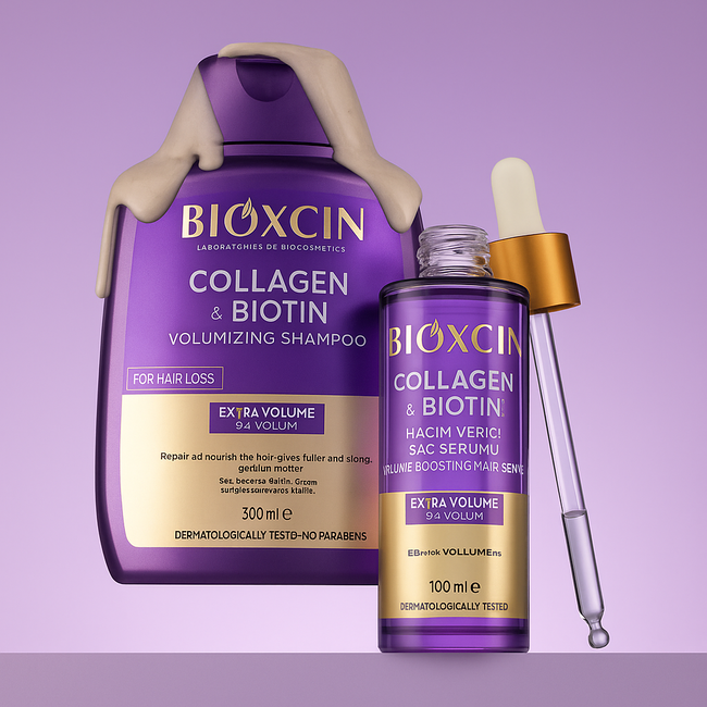 Bioxcin Collagen & Biotin Volumen Shampoo 300ml + Haarserum 100ml Set