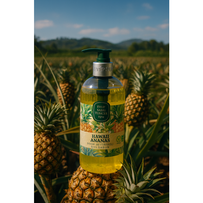 Eyup  Sabri Tuncer Hawaii Ananas Doğal Zeytinyağlı Sıvı Sabun 500 ml | Tropikal Ferahlık, Zeytinyağlı Doğal Bakım