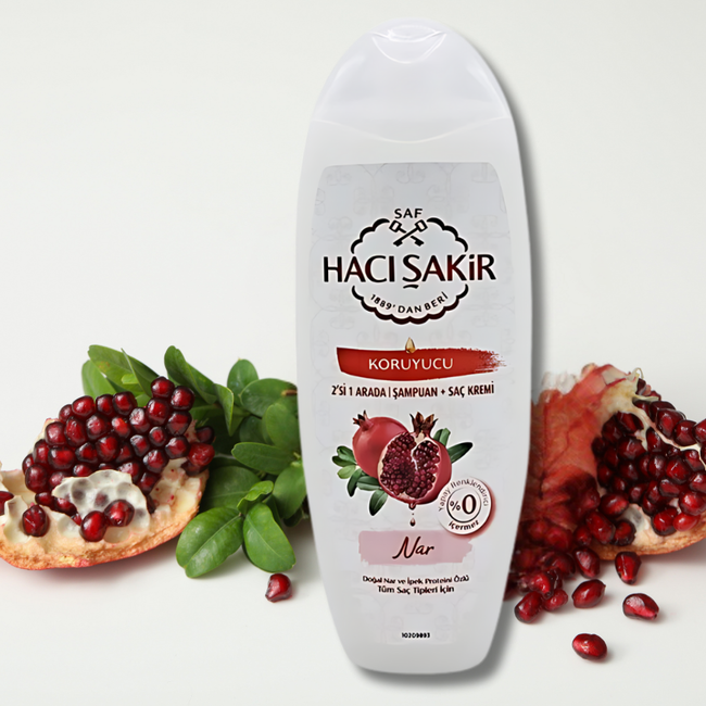 Hacı Şakir Grenade Shampooing + Après-Shampooing 2-en-1 500 ml – Soin Revitalisant pour Tous Types de Cheveux