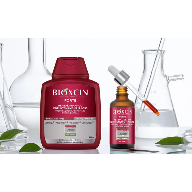 Bioxcin Forte Shampoo 300ml + Serum 50ml Set - Gegen Starken Haarausfall & Original