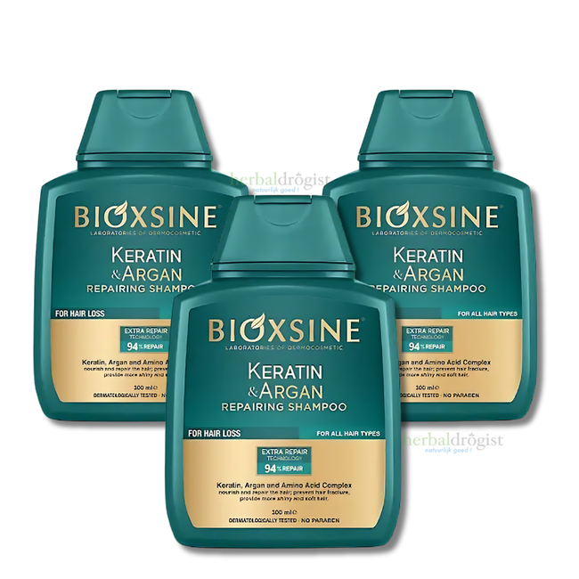 Bioxcin Keratin & Argan Repairing Shampoo 3x300 ml – Buy 3 Pay 2