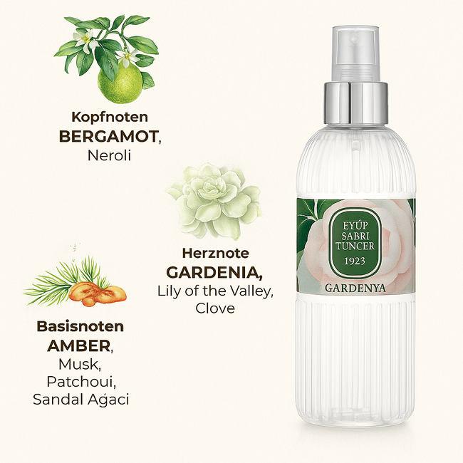 Eyup  Sabri Tuncer Gardenia 150 ml Spray Cologne – PET Bottle | Elegant Freshness of White Flowers