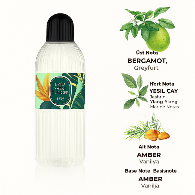 Eyup  Sabri Tuncer Eau de Cologne Thé Blanc 400 ml – Bouteille PET | Élégance & Fraîcheur