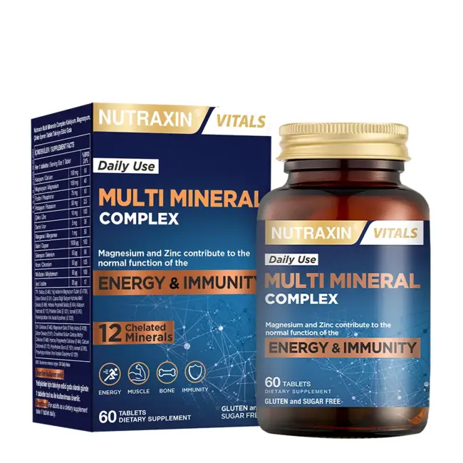 Nutraxin   Multi Mineral Complex 12 Mineral – Dagelijkse Mineralenondersteuning 60 Tabletten