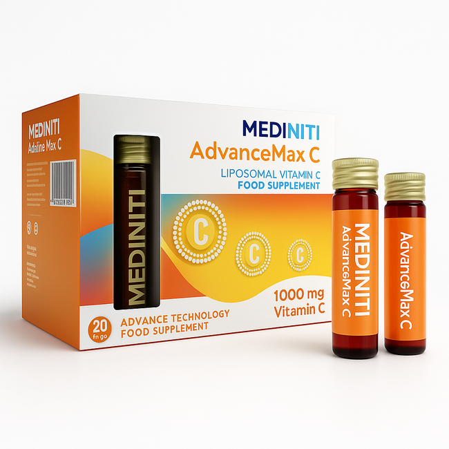 Mediniti AdvanceMax C Vitamine C Liposomale 1000 mg – 20 x 10 ml Shots Prêts à Boire