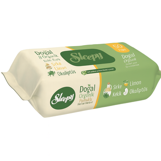 Sleepy Sleepy Lingettes Bébé Naturelles & Organiques 50 unités – Vinaigre, Thym, Citron & Eucalyptus pour une Douceur Naturelle