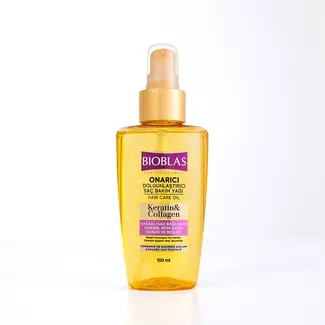 Bioblas Bioblas Huile Capillaire Réparatrice Kératine & Collagène 100 ml – Pour des Cheveux Plus Forts, Denses et Brillants