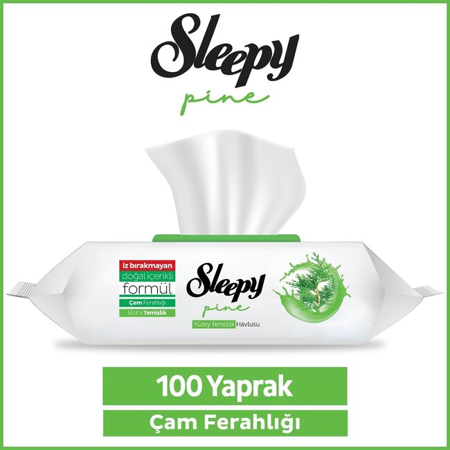 Sleepy Pine Surface Cleaning Wipes Pine Freshness 100 Sheets – Deep Cleaning & Natural Forest-Inspired Freshness