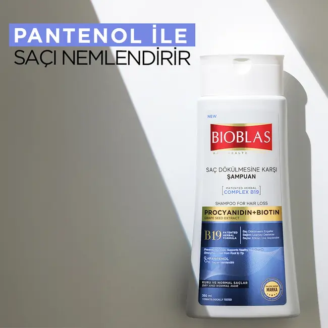 Bioblas Procyanidin + Biotine Anti-Stress Shampoo 360 ml – Tegen Haaruitval voor Droog en Normaal Haar