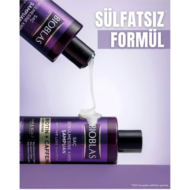 Bioblas Saç Dökülmesine Karşı Şampuan 400ml Biotin & Kafein İçeren Sülfatsız Şampuan