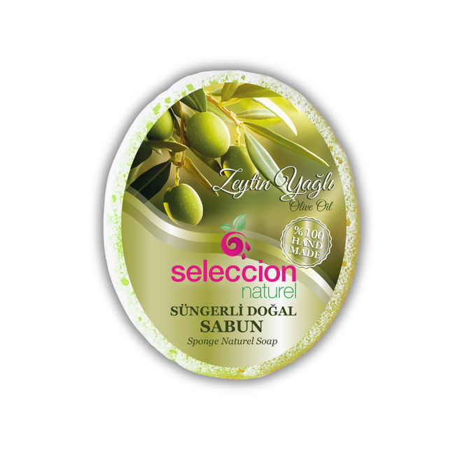 Seleccion Naturel Schwammseife mit Olivenöl 150 g | Natürliche Pflanzenseife mit Pflegender Wirkung