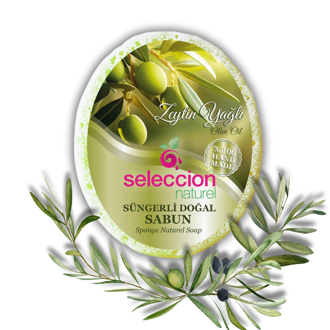 Seleccion Naturel Jabón con Esponja Aceite de Oliva 150 g | Jabón Natural Artesanal y Nutritivo