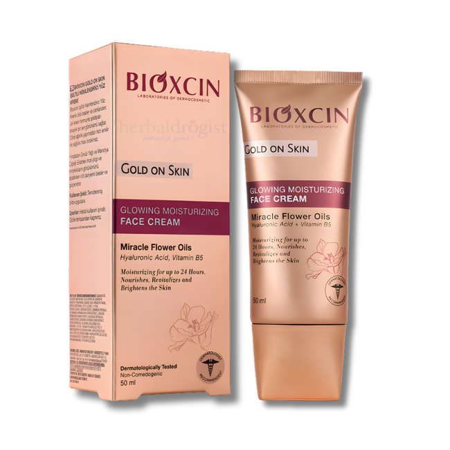 Bioxcin Gold On Skin Glanzende Gezichtscrème 50 ml – Diepe Hydratatie en Natuurlijke Glow