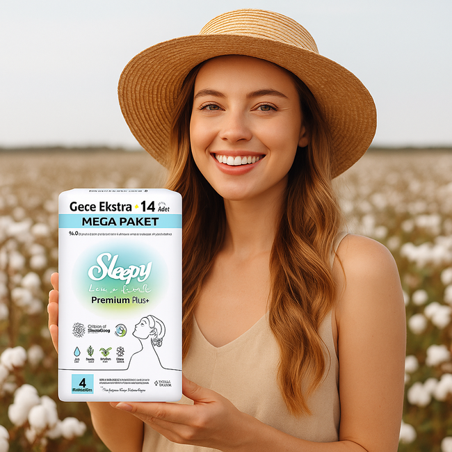 Sleepy Bio Natural Premium Plus+ (Size 4) Mega Night Extra Sanitary Pads 14 pcs – Natural Protection and Long-Lasting Comfort