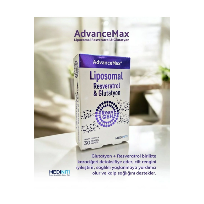 Mediniti Resvératrol & Glutathion Liposomique 30 Gélules – Pour un Soutien Antioxydant