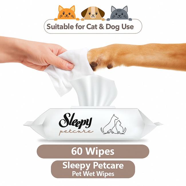 Sleepy Petcare 60 Stuks – Plantaardige, Milieuvriendelijke Reinigingsdoekjes