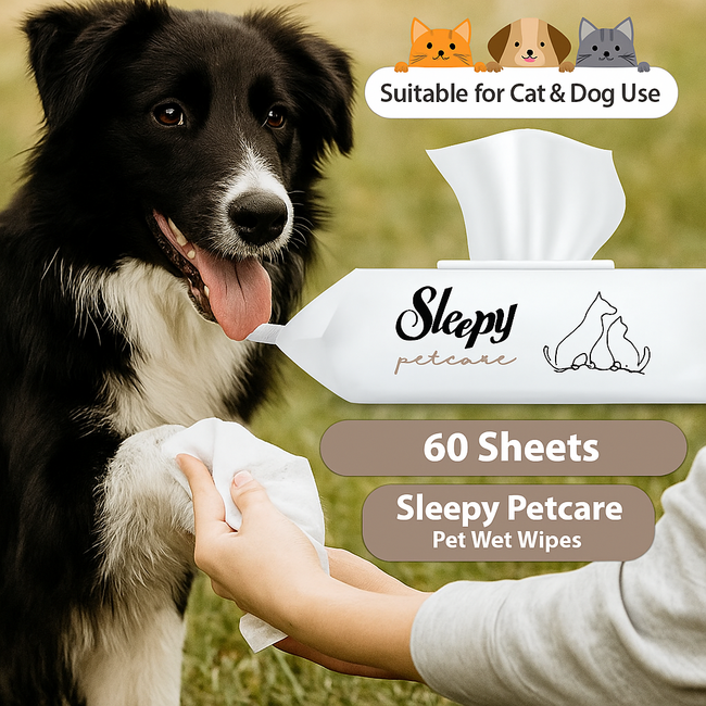 Sleepy Sleepy Petcare 60 Adet – Bitki Bazlı, Doğa Dostu Temizlik Mendilleri