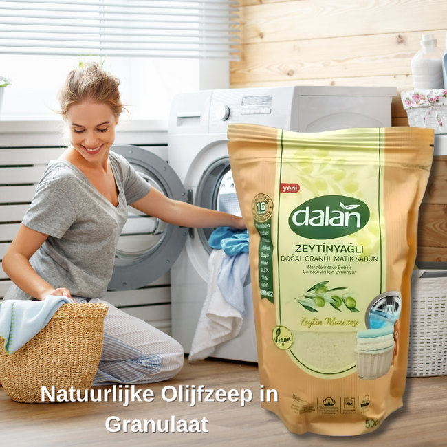 DALAN Natuurlijke Olijfzeep in Granulaat 500 g – Effectieve, Chemievrije Reiniging voor Hand- en Machinewas